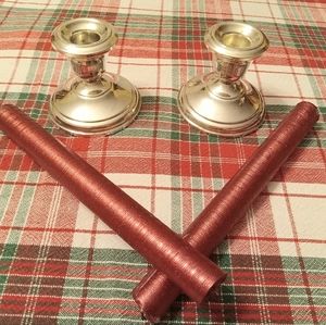 Antique Sterling Silver Candlestick Holders 925 Weighted